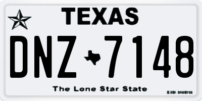 TX license plate DNZ7148