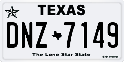 TX license plate DNZ7149