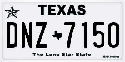 TX license plate DNZ7150