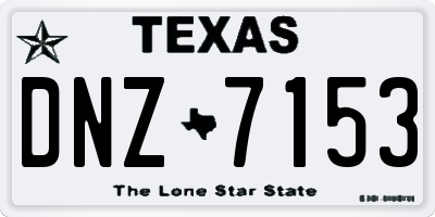 TX license plate DNZ7153