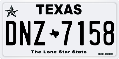 TX license plate DNZ7158