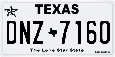 TX license plate DNZ7160