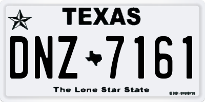 TX license plate DNZ7161