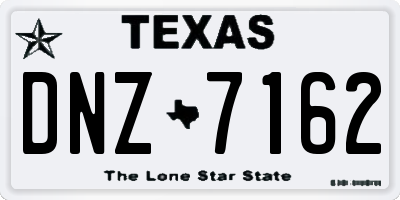 TX license plate DNZ7162