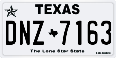TX license plate DNZ7163