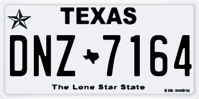 TX license plate DNZ7164
