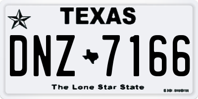 TX license plate DNZ7166