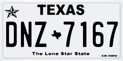 TX license plate DNZ7167