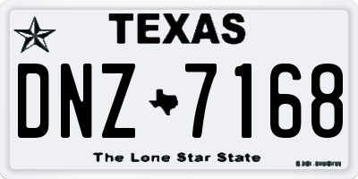 TX license plate DNZ7168