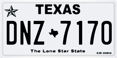 TX license plate DNZ7170