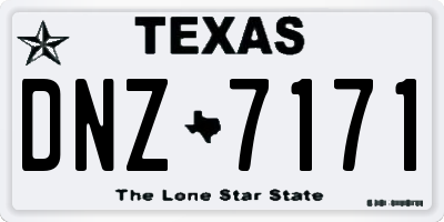 TX license plate DNZ7171