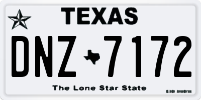 TX license plate DNZ7172
