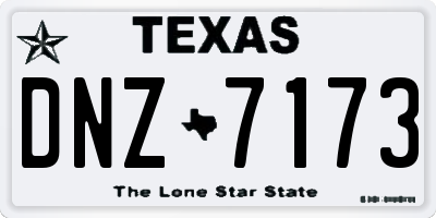TX license plate DNZ7173