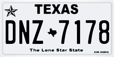 TX license plate DNZ7178