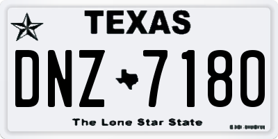 TX license plate DNZ7180