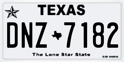 TX license plate DNZ7182