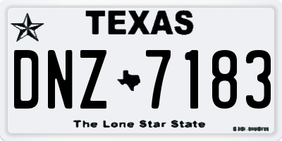 TX license plate DNZ7183