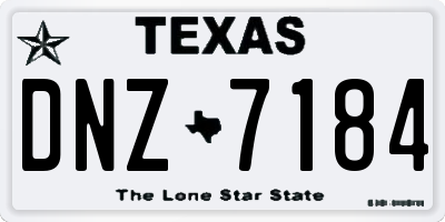 TX license plate DNZ7184