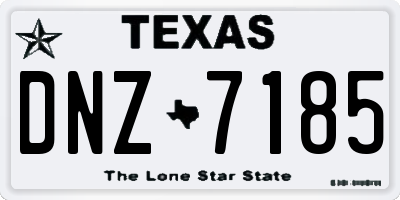 TX license plate DNZ7185