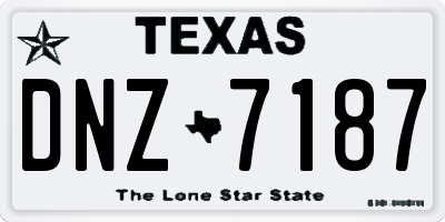 TX license plate DNZ7187