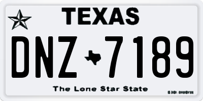 TX license plate DNZ7189