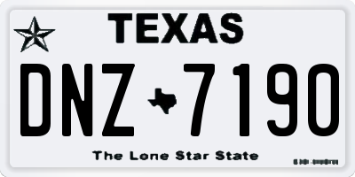 TX license plate DNZ7190