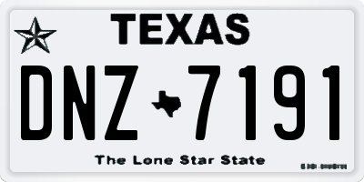 TX license plate DNZ7191