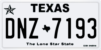 TX license plate DNZ7193