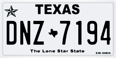 TX license plate DNZ7194