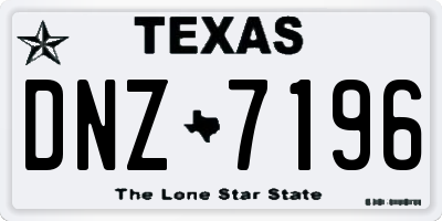 TX license plate DNZ7196