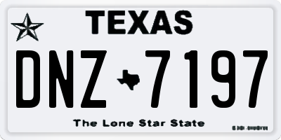 TX license plate DNZ7197