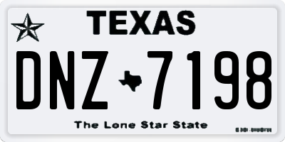 TX license plate DNZ7198