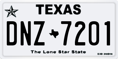 TX license plate DNZ7201