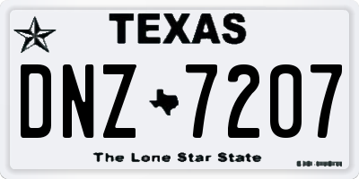 TX license plate DNZ7207
