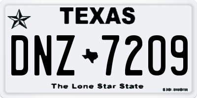 TX license plate DNZ7209