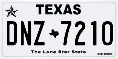 TX license plate DNZ7210