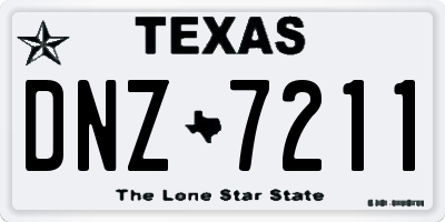 TX license plate DNZ7211