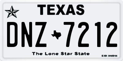 TX license plate DNZ7212