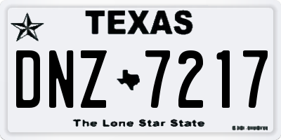 TX license plate DNZ7217