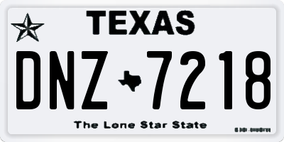 TX license plate DNZ7218