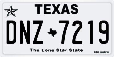 TX license plate DNZ7219