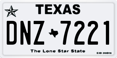 TX license plate DNZ7221