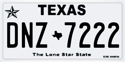 TX license plate DNZ7222