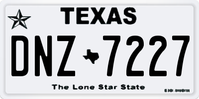 TX license plate DNZ7227