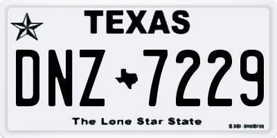 TX license plate DNZ7229