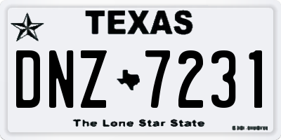 TX license plate DNZ7231