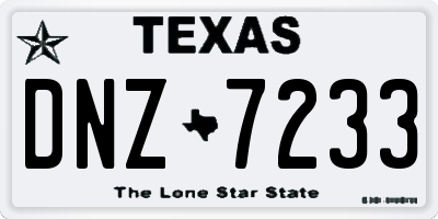 TX license plate DNZ7233