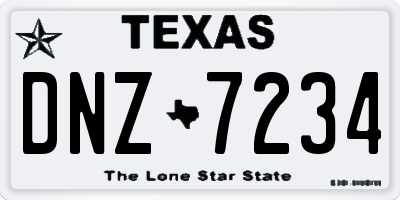 TX license plate DNZ7234