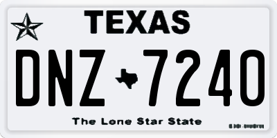 TX license plate DNZ7240