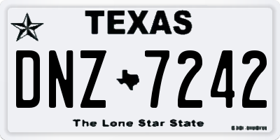 TX license plate DNZ7242